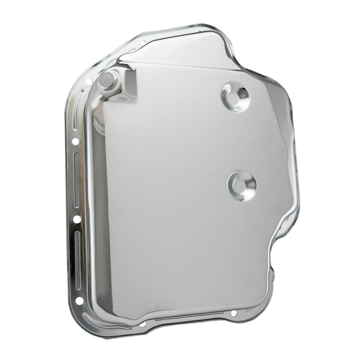 Transmission Pan GM Turbo 400 Smooth Chrome Steel 2" Standard Depth