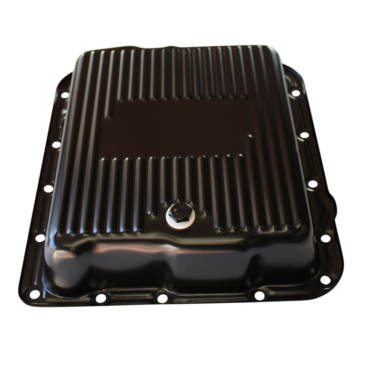 Transmission Pan GM 700R4-4L60E-4L65E Black Steel 2-1/2" Standard OEM Depth