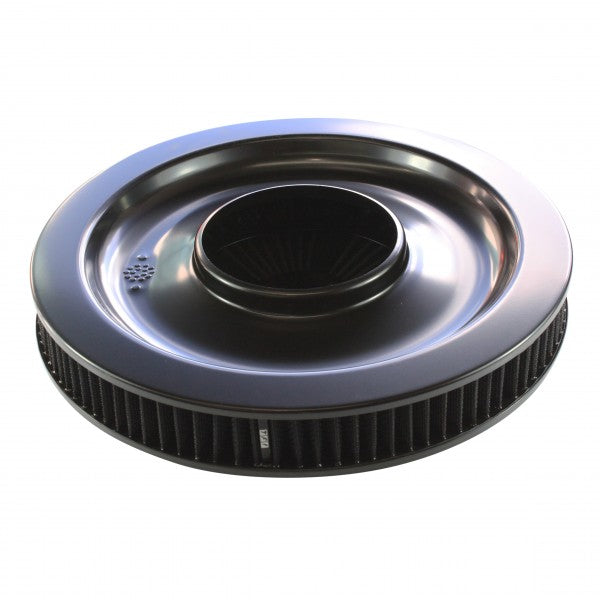 TFI Racing TFI-47639 Extraflow All Black Air Filter Cleaner 14" x 2" Holley or Holden Quadrajet Base