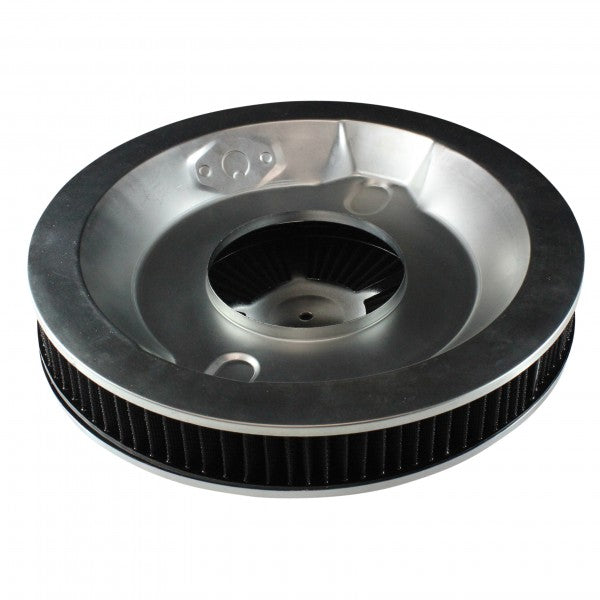 TFI-47641 Extraflow Black Chrome Air Filter Cleaner 14"x 2" Holley Edelbrock Recessed Base