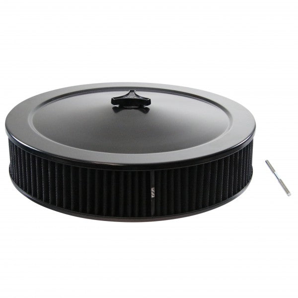 TFI-477-921BLK Black Air Filter Cleaner 14" x 3" Holley Holden Quadrajet Base Washable Element