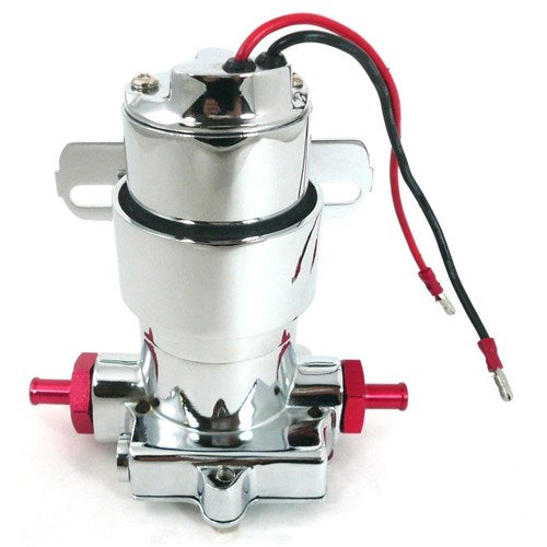 RPC RPCR6253C Chrome Electric Fuel Pump 100Gph 7PSI Incl Red 3/8" Barb Fittings