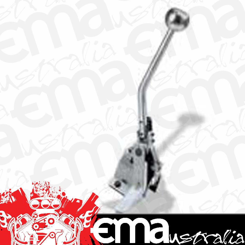 B&M BM81013 Street Rod Shifter (Suit Th-700R4/4L60, Detent Shifter, Satin Aluminium Knob w/ 12" Tall Stick)
