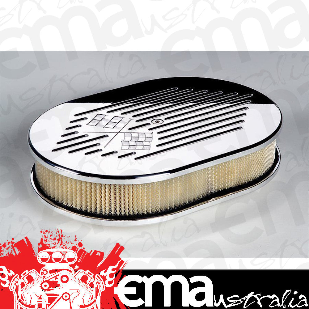 Billet Specialties BS15327 Small Oval Polished Air Cleaner 11.875 X 8.375 X 3"