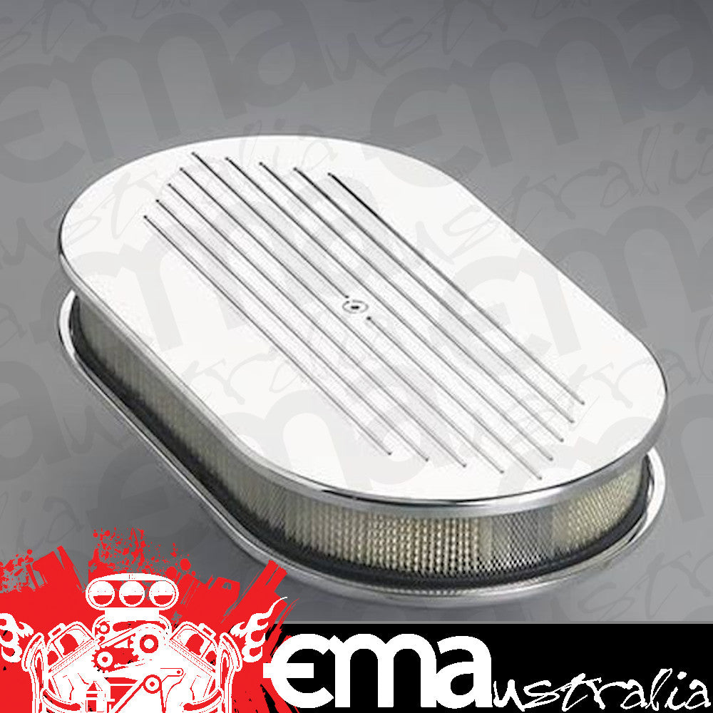 Billet Specialties BS15420 Large Oval Polished Air Cleaner 15 X 8.5 X 3"