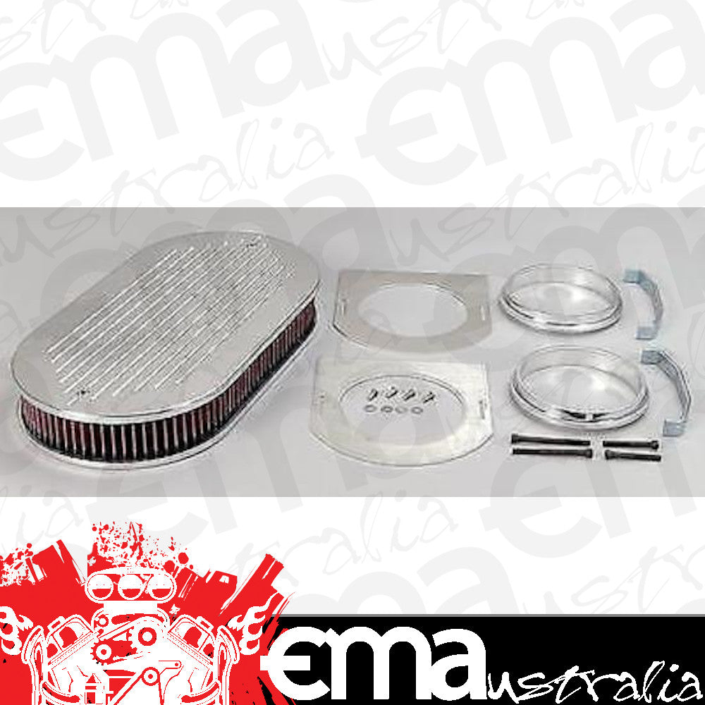 Billet Specialties BS15520 Ball Milled Oval Air Cleaner For Dual Quads Polished