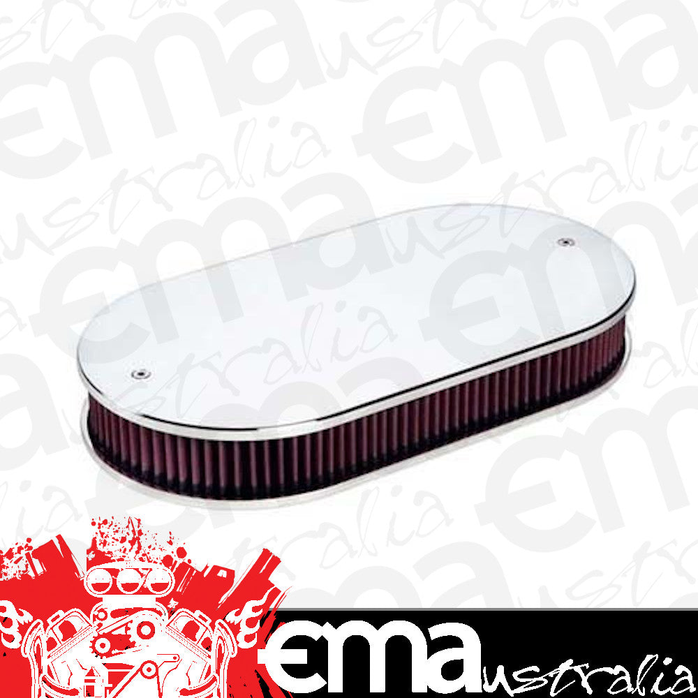 Billet Specialties BS15529 Oval Air Filter Assembly 17.5 X 9-3/8" W/ 5-1/8" Neck