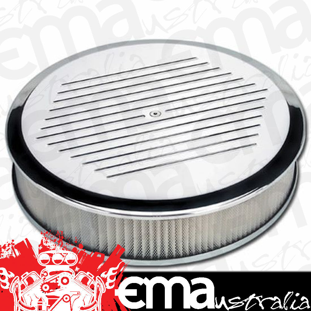 Billet Specialties BS15820 14 X 3" Round Polished Allloy Air Cleaner Ball Milled