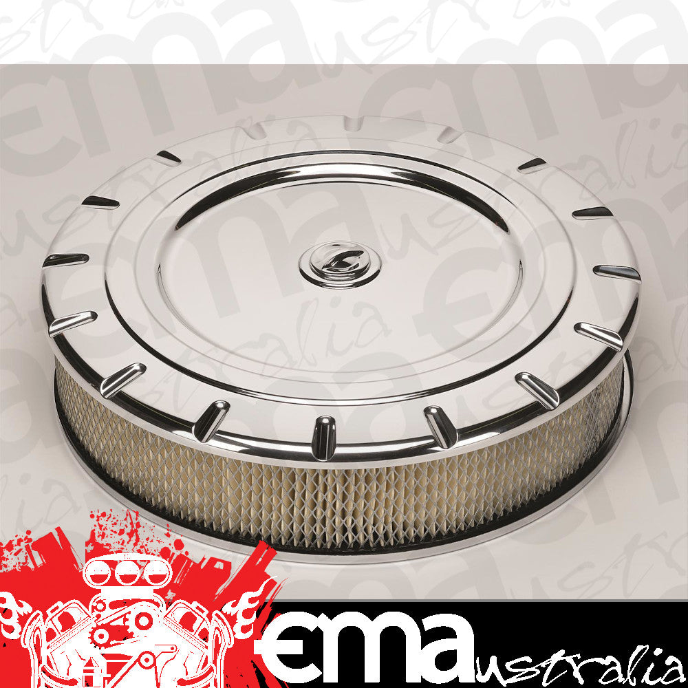 Billet Specialties BS15830 Vintage Round 14" Air Cleaner Polished Alloy