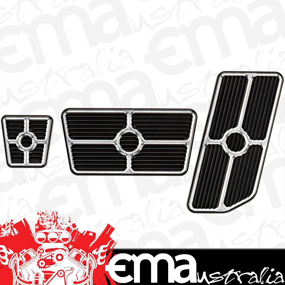 Billet Specialties BS198625 3 Piece Black Anodised Pedal Cover Kit