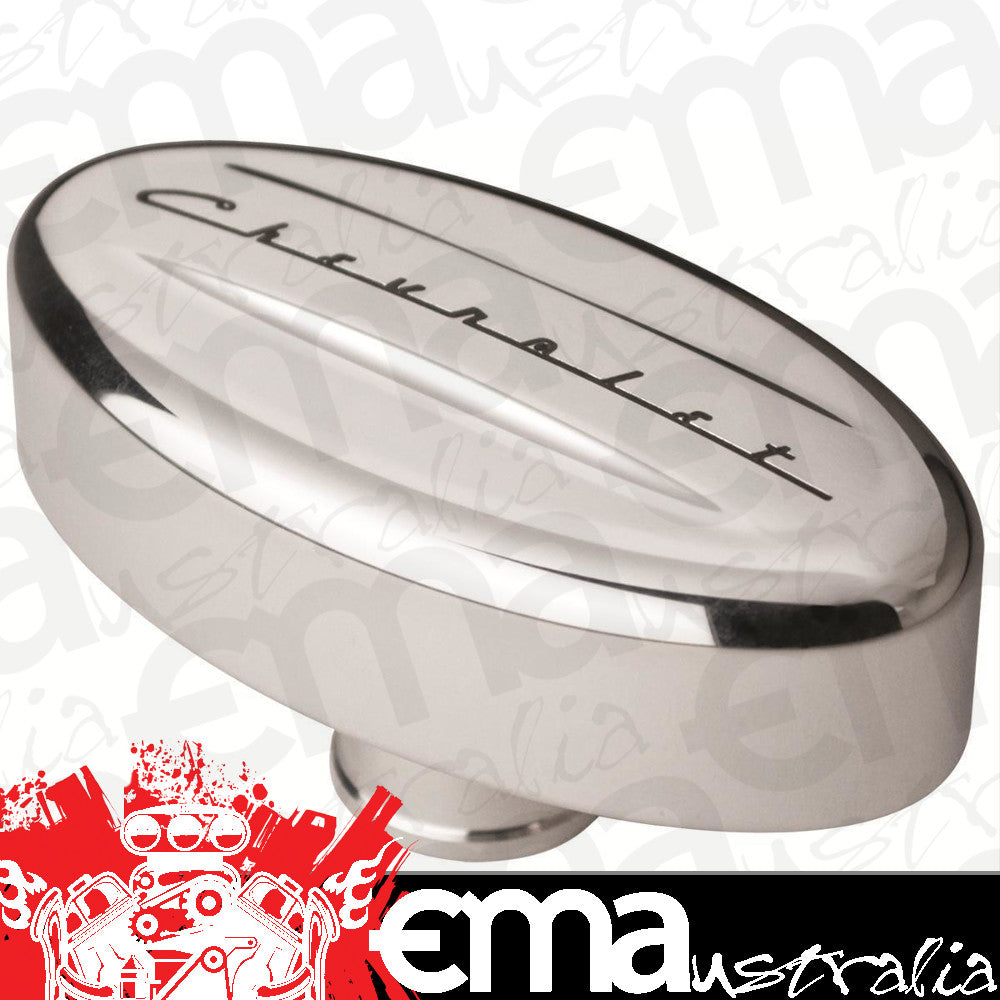Billet Specialties BS20923 Polished Alloy Retro Breather Chevrolet Logo