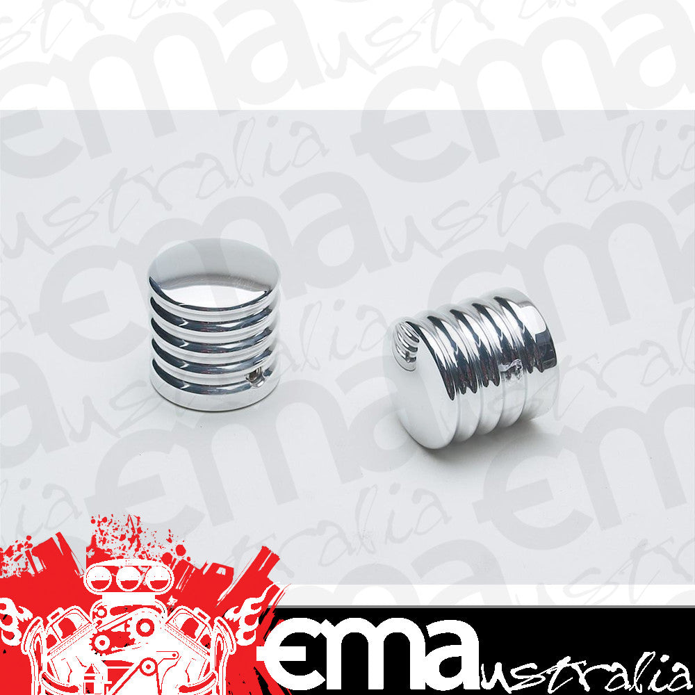 Billet Specialties BS248815 Polished Alloy Wiper Stem Covers Ribbed Style