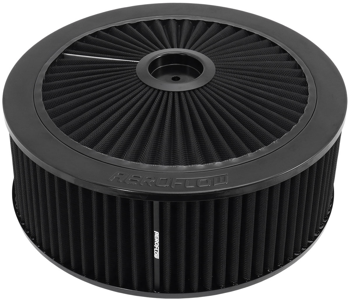 Aeroflow AF2251-3070 14" X 5" Full Flow Assembly 5-1/8" 1-1/8" Drop , Black,