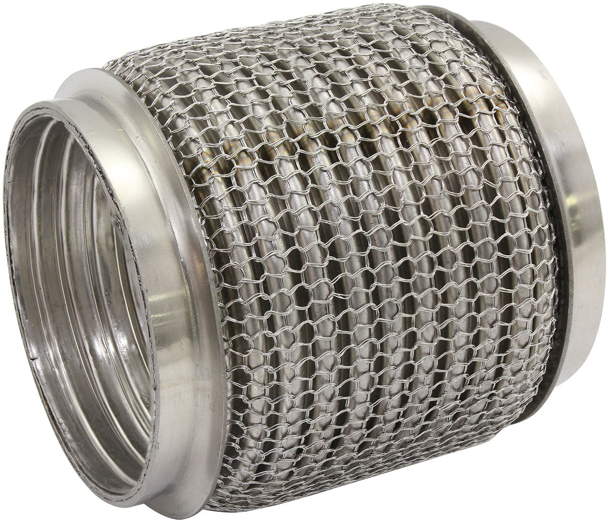 Aeroflow AF9512-2250 2-1/4" I.D Exhaust Mesh Flex Pipe Joint 4" Long 304 S/Steel
