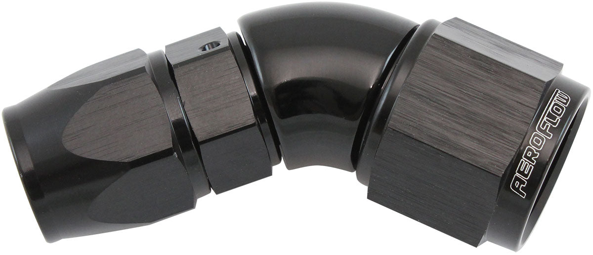 Aeroflow AF572-06-08DBLK Stepped 45 Degree End -6 Hose