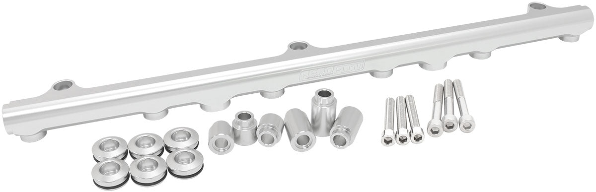 Aeroflow AF64-2210S Fuel Rail Kit for Nissan Rb25 Silver -8Orb Non-Neo Top Feed