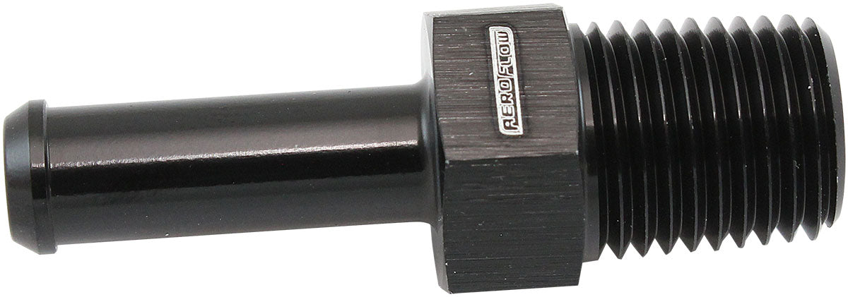 Aeroflow AF841-04-05BLK Male 1/4" Npt To 5/16" Barb Black Straight Male To Male