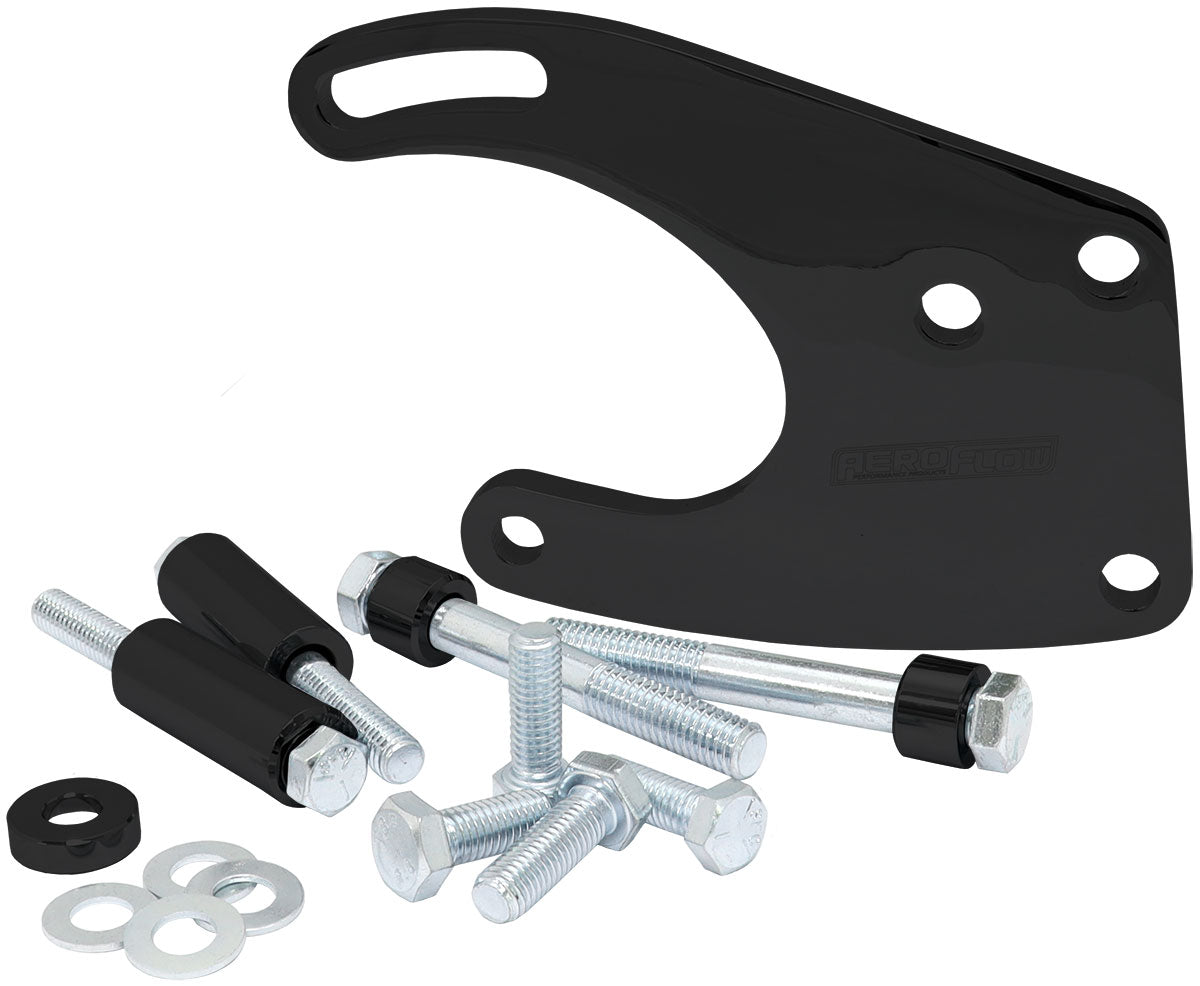 Aeroflow AF64-4013BLK Ford Windsor Power Steering Ford Bracket Saginaw Pump Blac