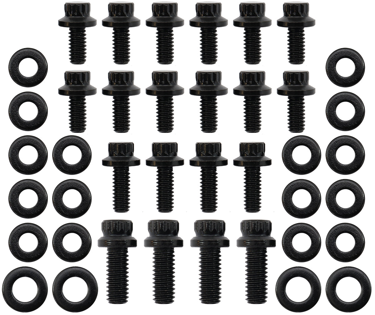 Aeroflow AF37-2365 Holden V8 Oil Pan Bolt Kit 12 Point Black 253 308 304