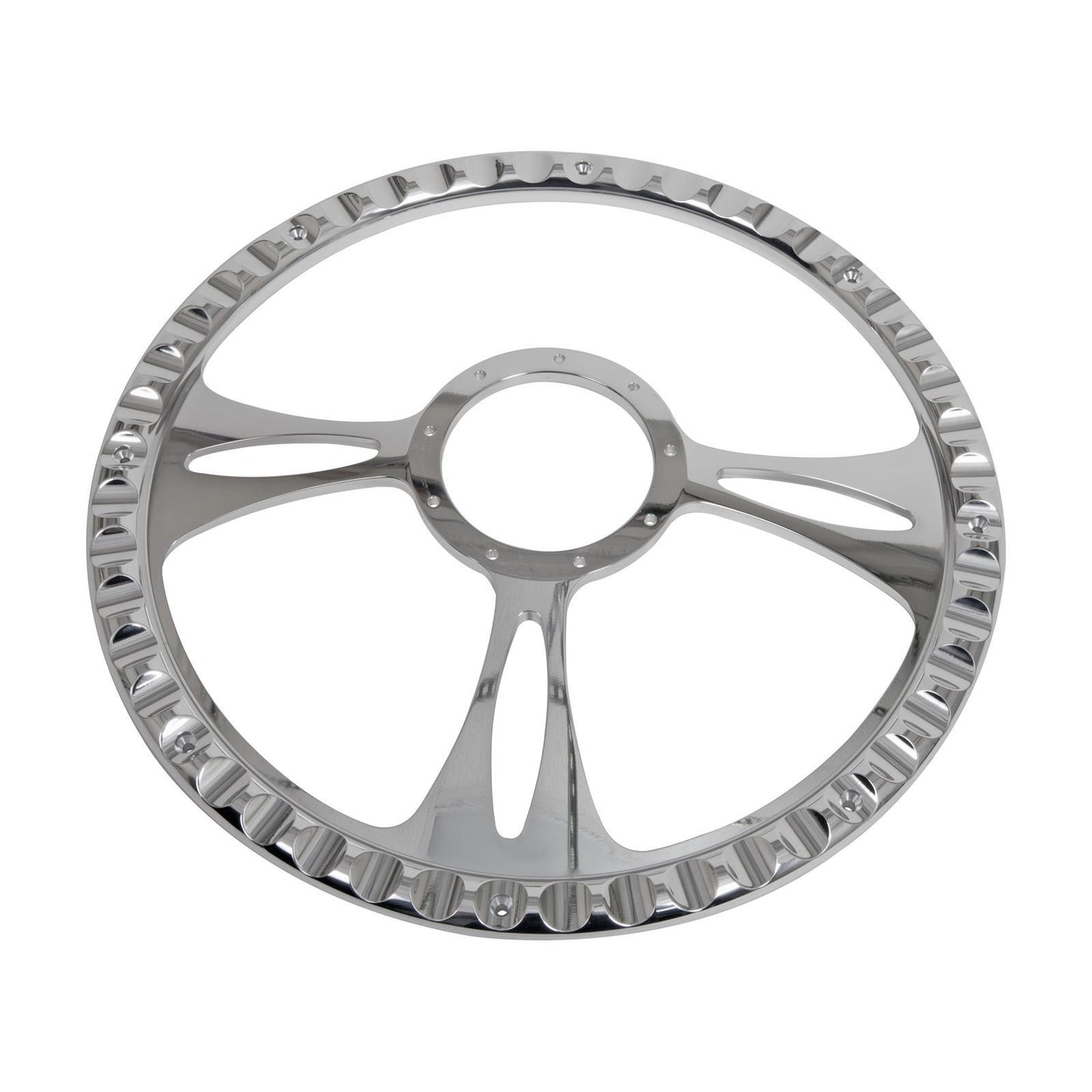 Billet Specialties BS34175 Fast Lane Steering Wheel 3-Spoke 15.5" Diameter 9-Bolt Mount Aluminum Polished