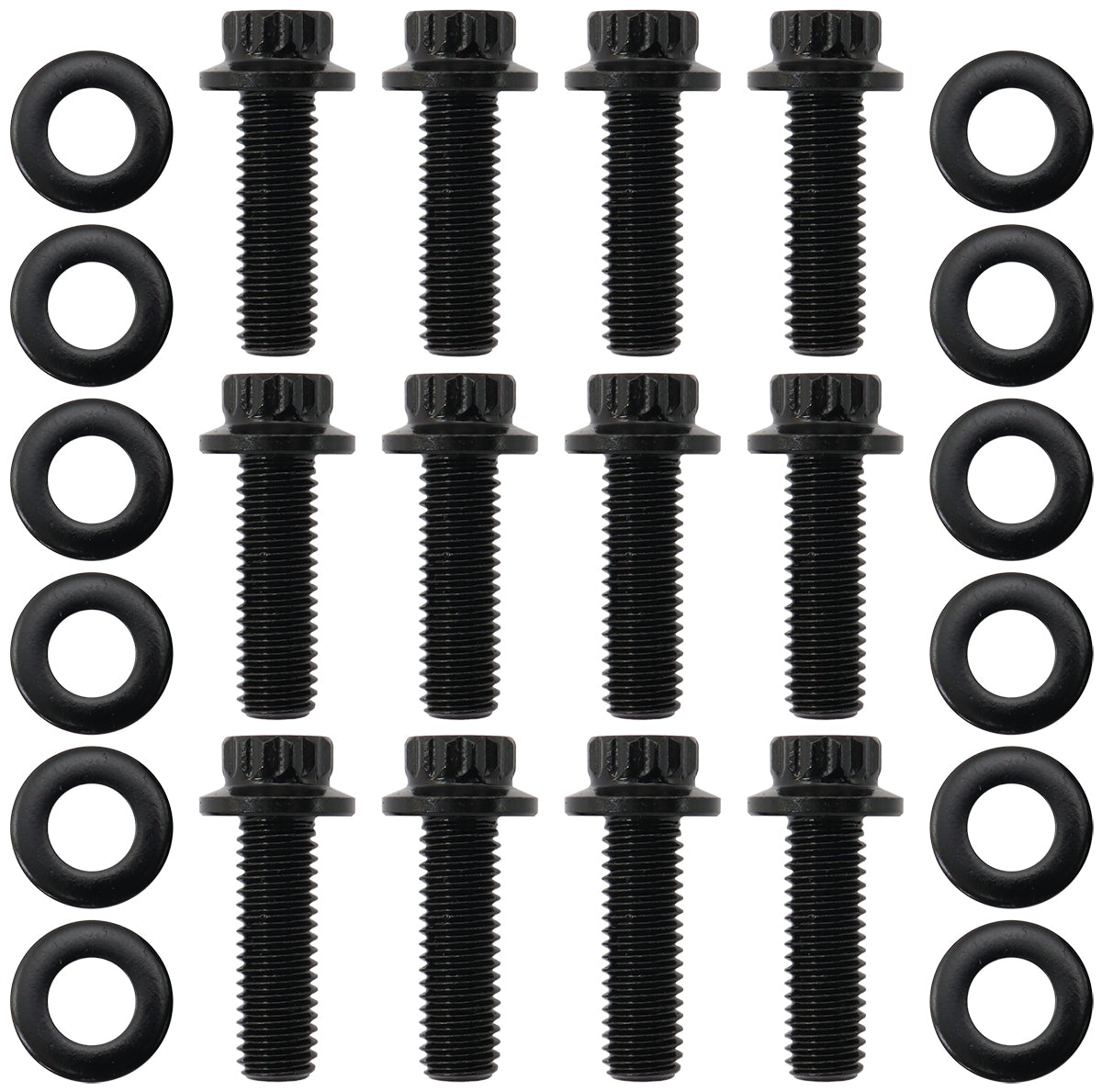 Aeroflow AF37-1012 Gm LS Header Bolts Standard Pack 12 M8 0.984" UHL 25mm