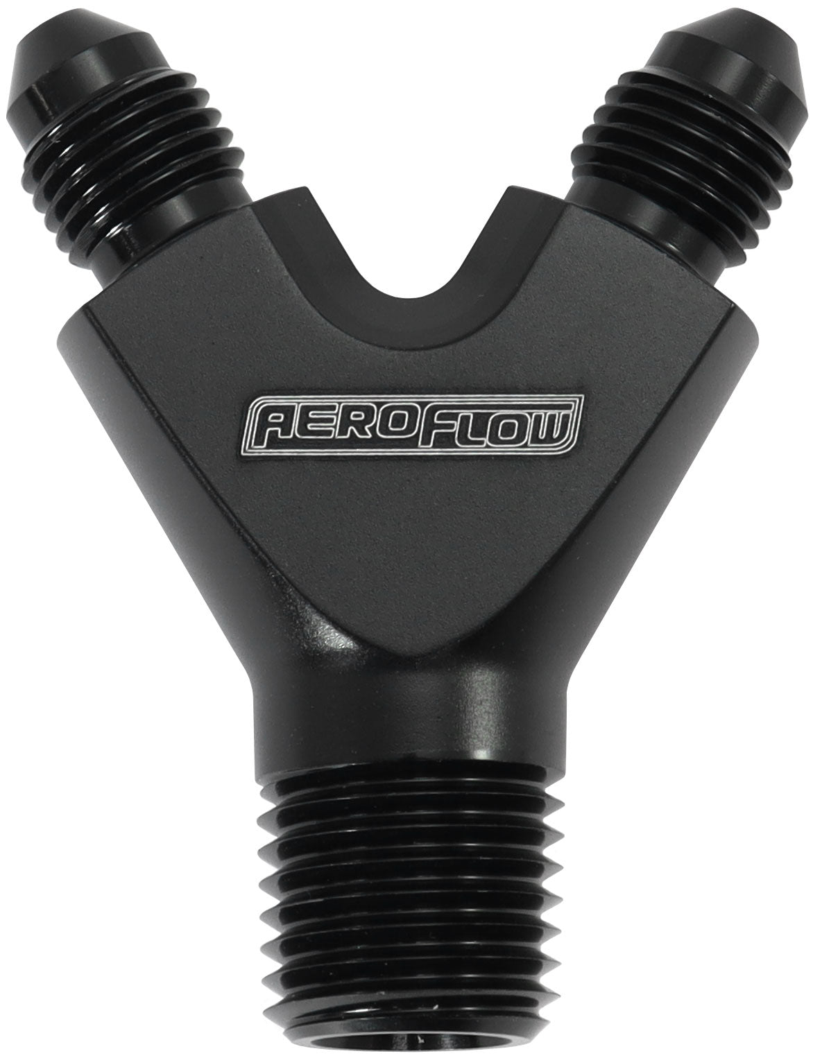 Aeroflow AF147-04-03BLK 1/4" NPT Y Block to 2 X -3AN Male Fittings Nitrous NOS Blac