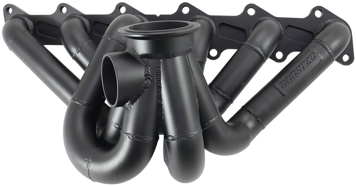 Aeroflow AF8227-3000 FORD BARRA GT40 VBAND MANIFOLDTURBO HIGH MOUNT 50mm BA BF FG