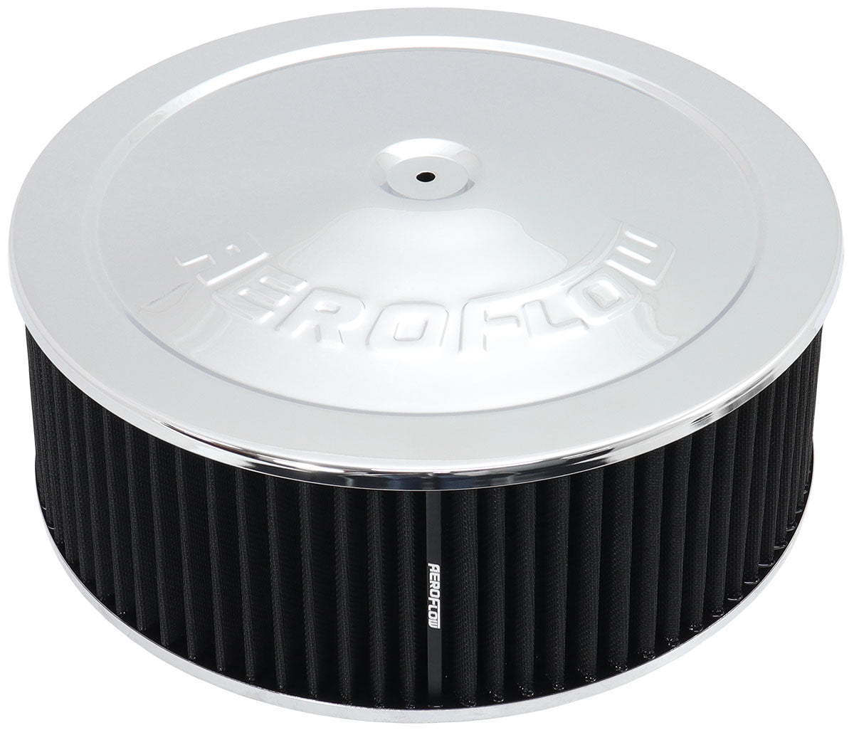 Aeroflow AF2851-1300 14" X 5" Air Cleaner Assy 5-1/8" Dropbase Chrome, Cotton