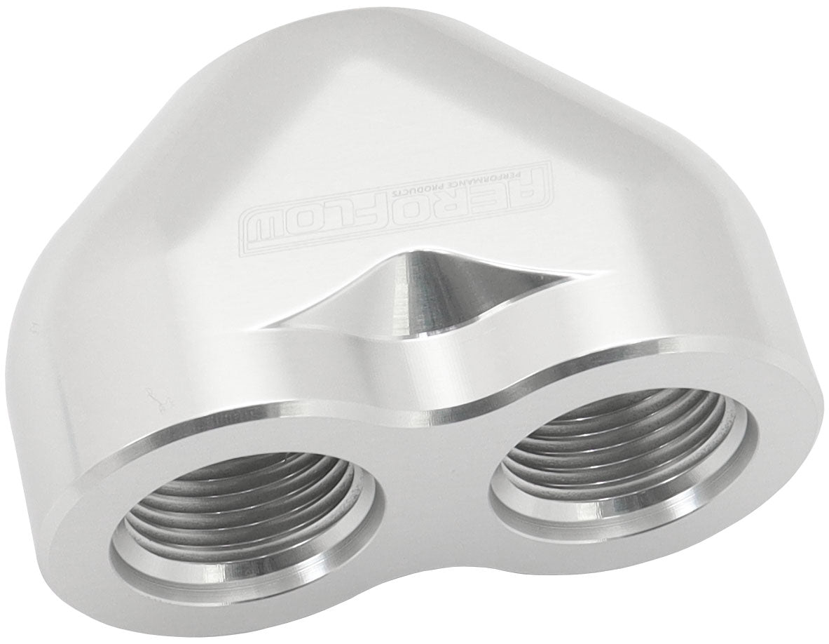 Aeroflow AF455-16-12S Aeroflow -16AN to 2 X -12AN Female Orb U Block Silver