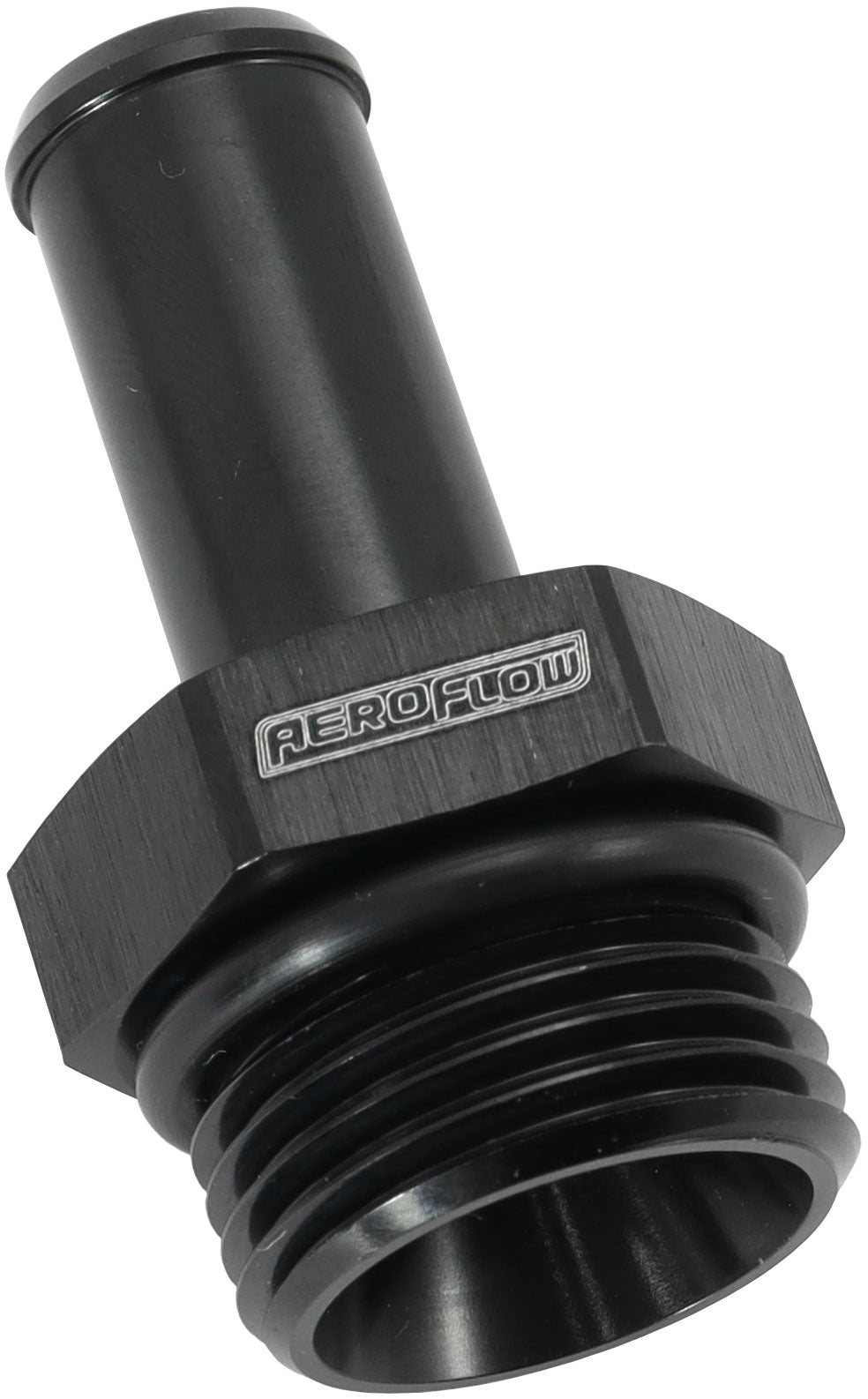 Aeroflow AF414-10-08BLK -10Orb to 1/2" Push On Barb Black Straight Barb