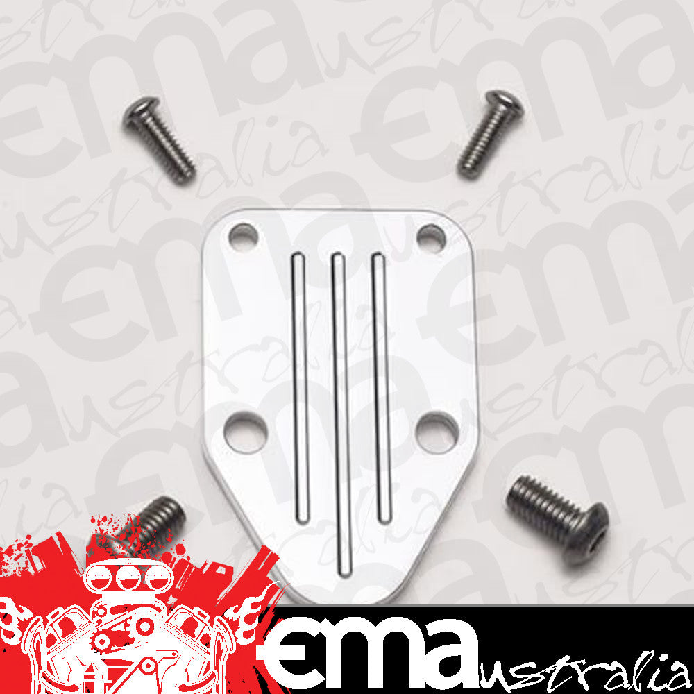 Billet Specialties BS41120 Chev SB 262-400 Polished Fuel Pump Block Off Plate