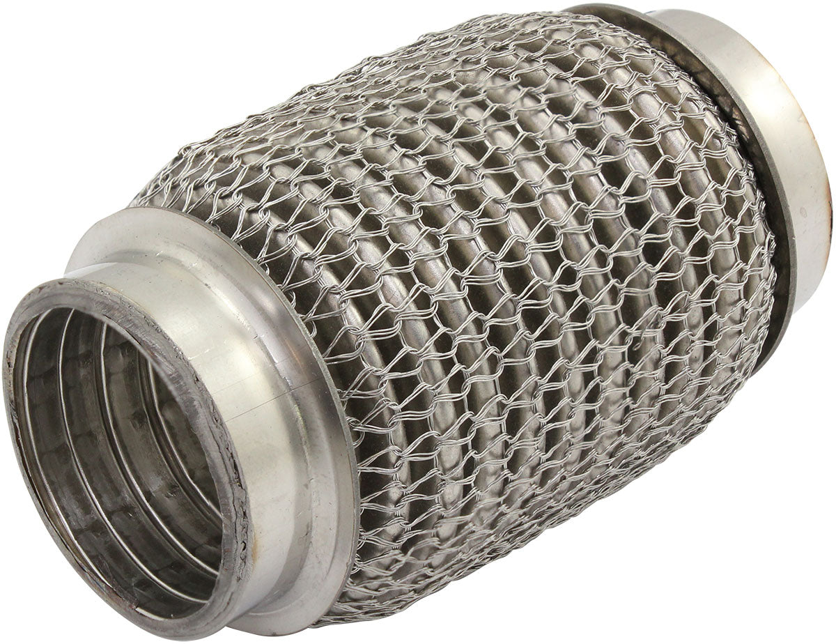 Aeroflow AF9512-1500 1-1/2" I.D Exhaust Mesh Flex Pipe Joint 4" Long 304 S/Steel