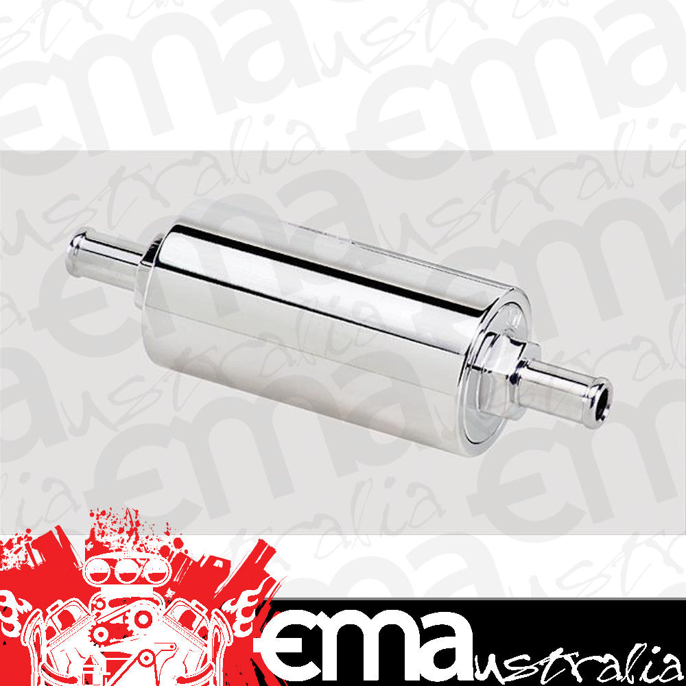 Billet Specialties BS42120 Polished Alloy In-Line Fuel Filter 3/8" Barbs