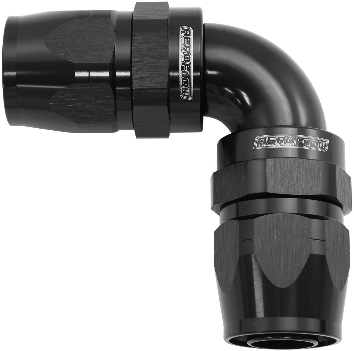 Aeroflow AF853-20-20BLK 90 Deg -20AN to -20AN Cutter Full Flow Hose Ends Black