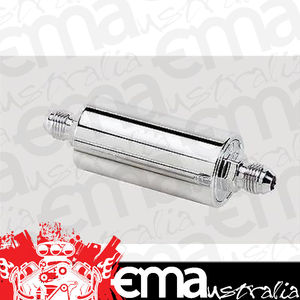 Billet Specialties BS42220 Polished Alloy In-Line Fuel Filter -6An Inlet/Outlet