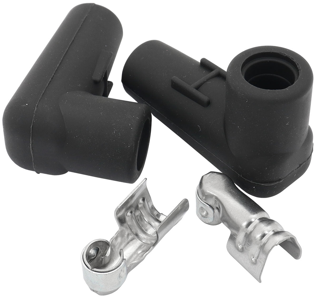 Aeroflow AF4030-3312 Low Profile 90 Deg Spark Plug 2 Boots & 2 Terminals Black