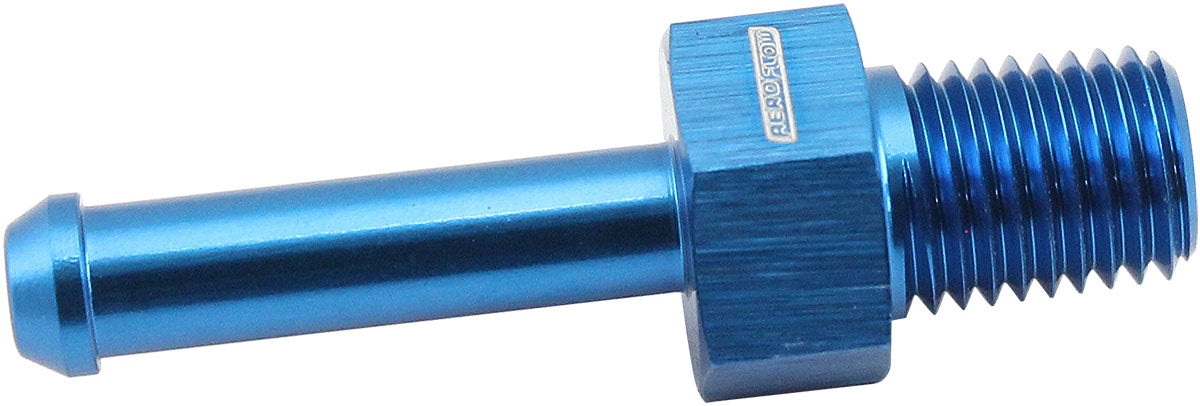 Aeroflow AF841-03-01 Male 1/16" Npt To 3/16" Barb Blue Straight Male To Male