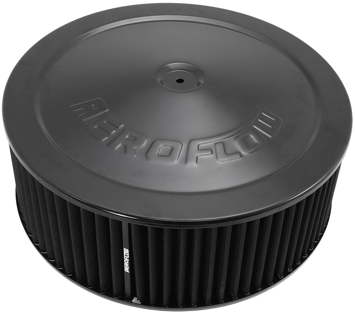 Aeroflow AF2251-1300 14" X 5" Air Cleaner Assy 5-1/8" Dropbase Black, Cotton