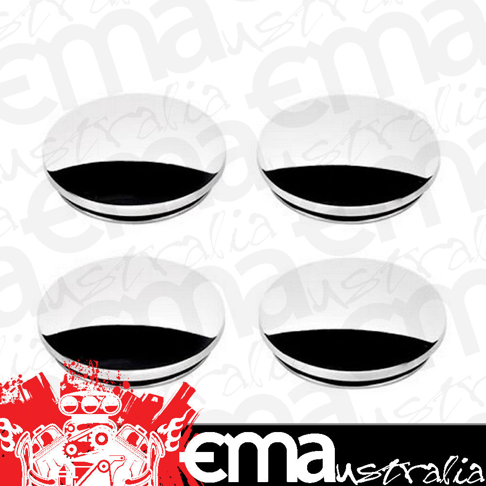 Billet Specialties BS50020 Replacement Knock-Off Center Caps - Polished Plain Finish suit Legacy & Dragster Rims Set Of 4