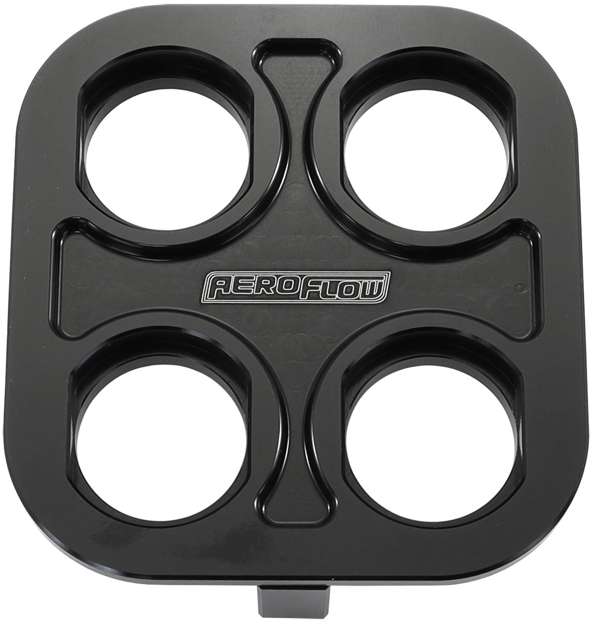 Aeroflow AF88-2022BLK BILLET BULKHEAD PLATE 4 PORT SQUARE MODULAR UNIVERSAL BLACKAN AC Aeroflow - AF 88-2021BLK