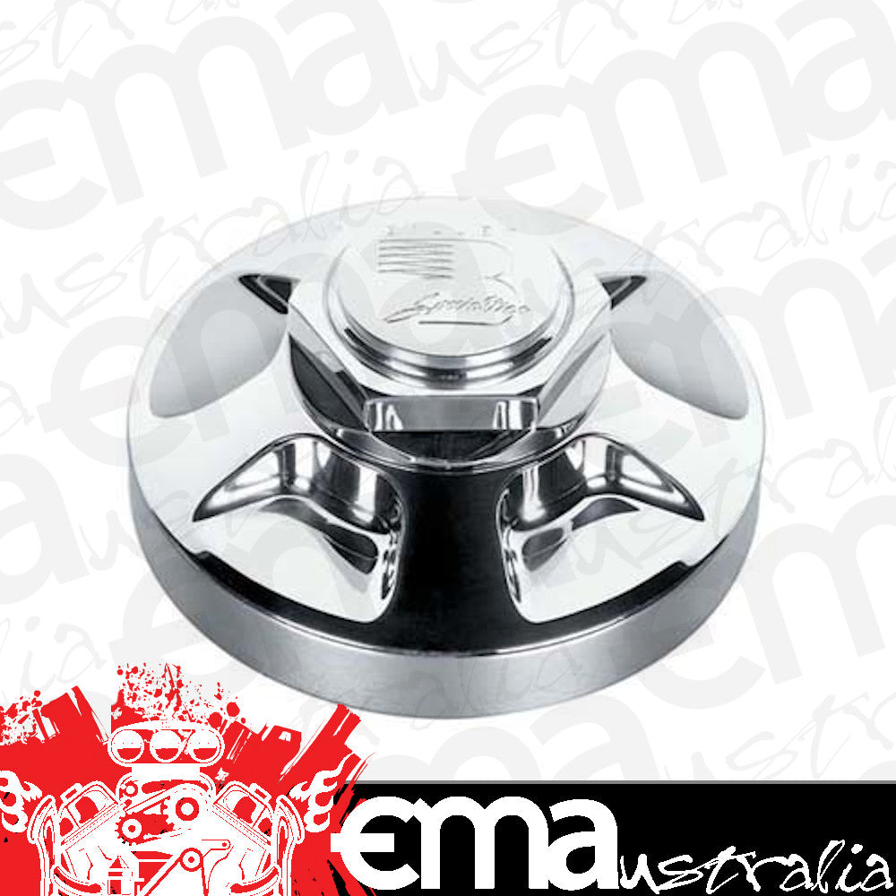 Billet Specialties BS53225 Wheel Knock-Offs - Polished Large Fluted Hex Knock-Off suit Legacy & Dragster Wheels (pair)