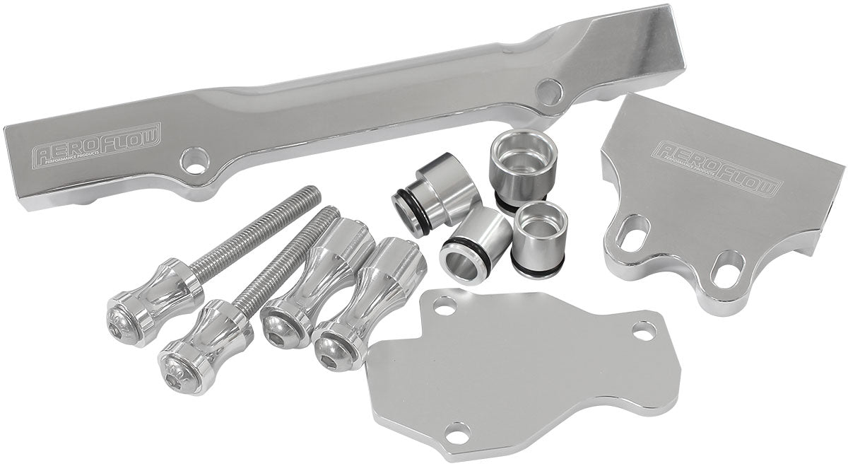 Aeroflow AF64-2204S Rotary Fuel Rail Kit Series 6 7 & 8. Mazda Rx7 Silver Gen 2