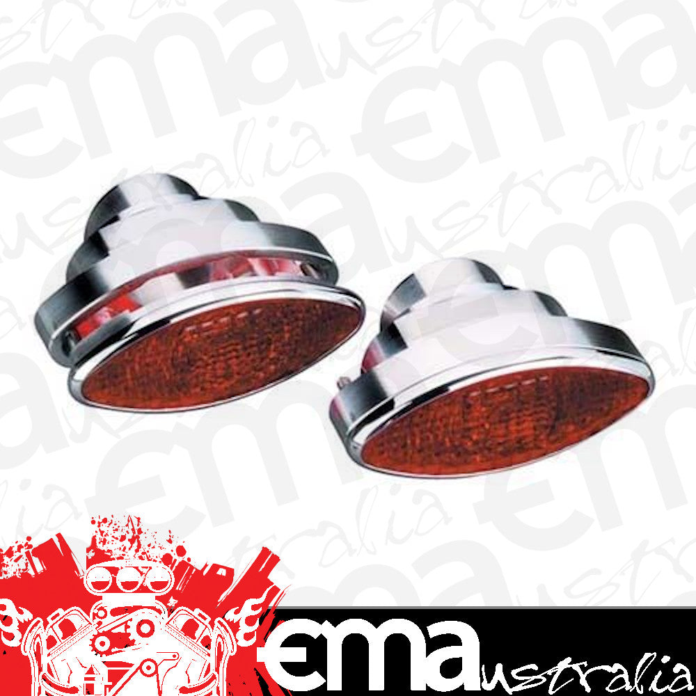 Billet Specialties BS61520 Polished Alloy Small Oval Taillights 4"X1-3/4" 1 (pair)