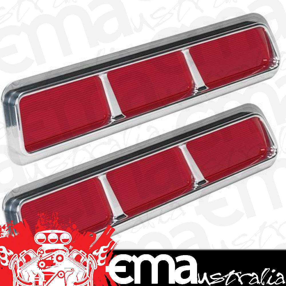 Billet Specialties BS61730 Polished Segmented 3 Panel Taillights suit '69 Camaro