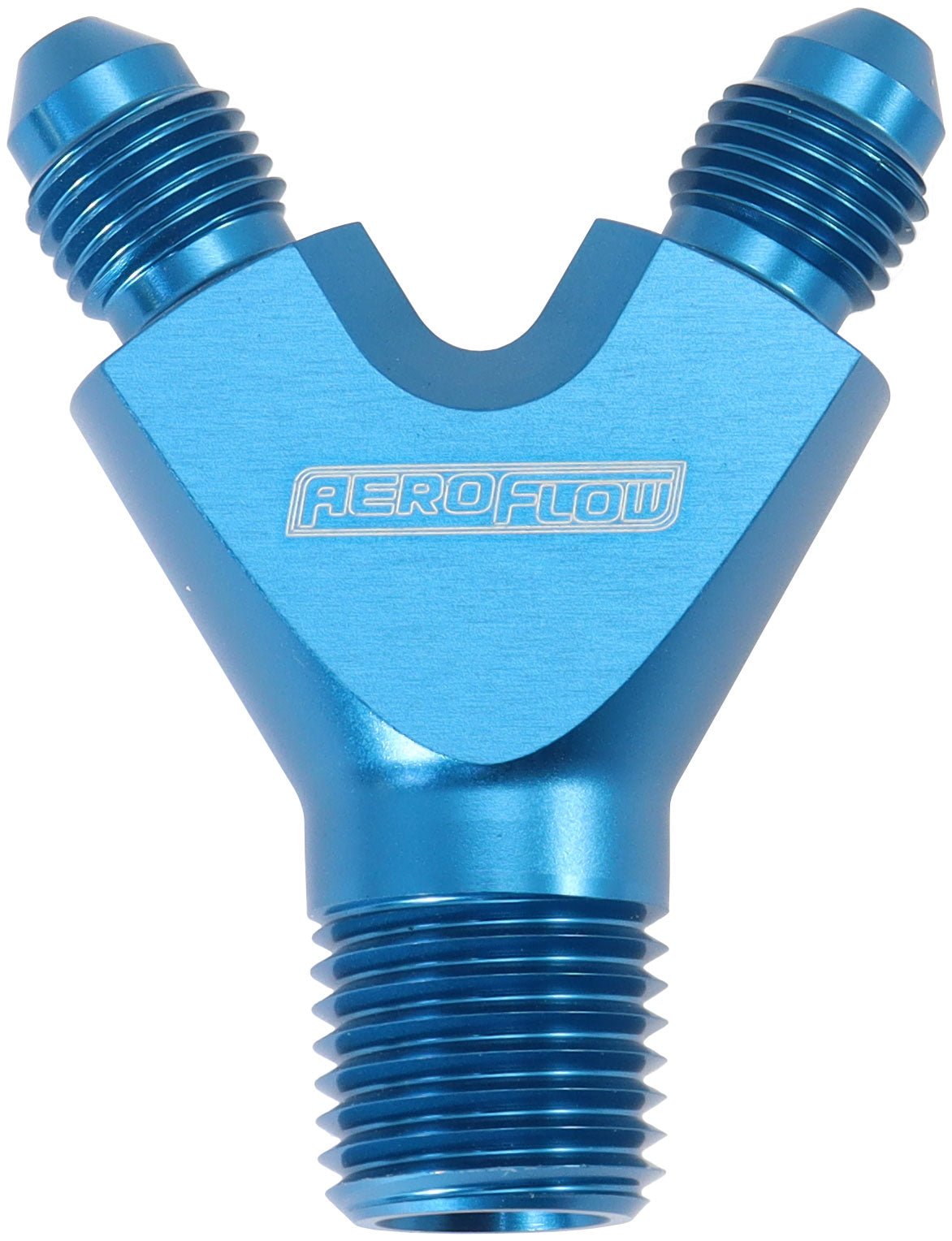 Aeroflow AF147-02-03 1/8" NPT Y Block to 2 X -3AN Male Fittings Nitrous NOS Blue