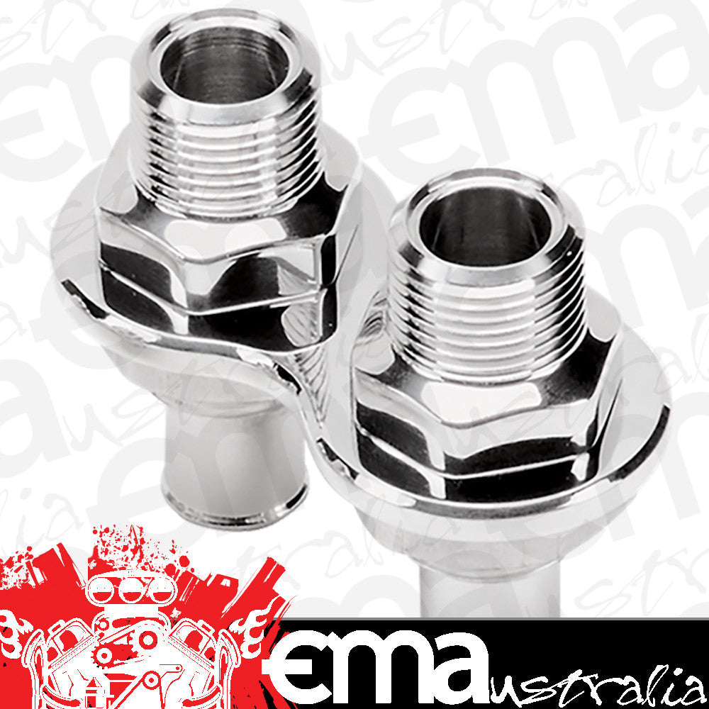 Billet Specialties BS66825 Firewall Bulkhead - Polished Heater 2-Port With -10An Line & 5/8" Push-On Hose