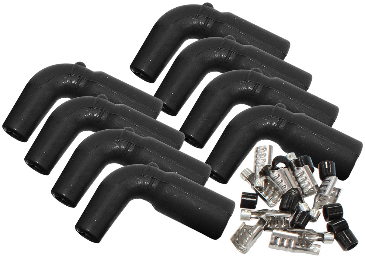 Aeroflow AF4030-3303-8 Coil Boots & Term LS (8 Pack) 90 Deg. 8 Boots & 8 Terminals