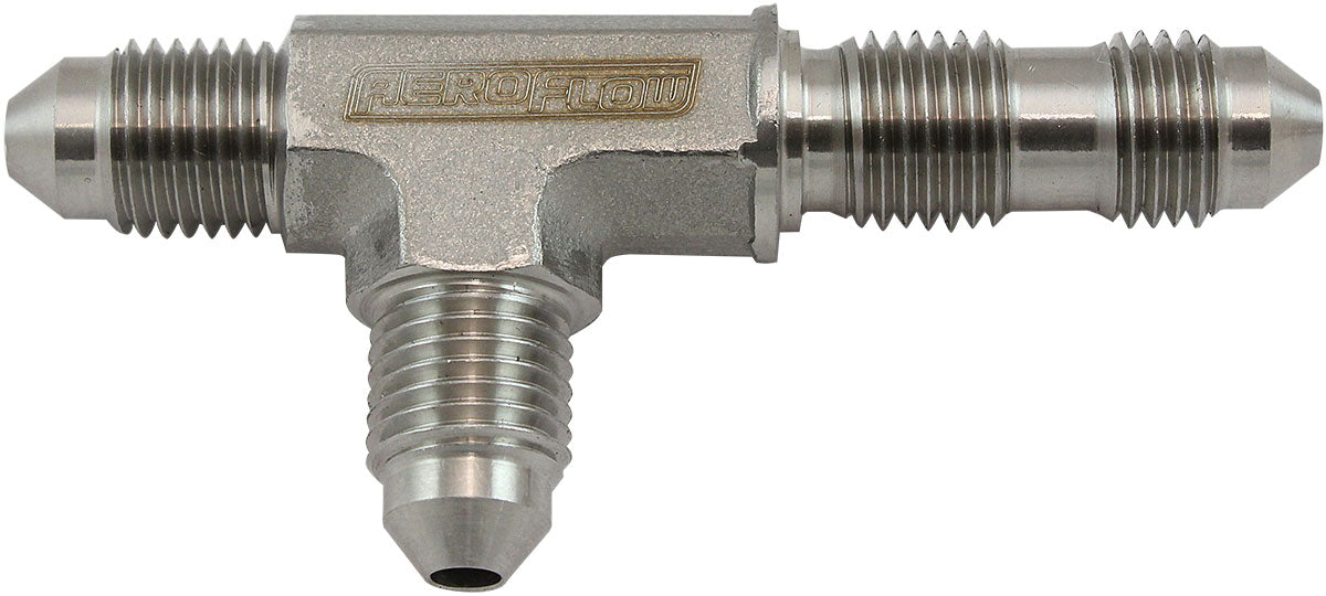 Aeroflow AF389-03 Stainless -3AN Bulkhead On Therun Tee Stainless Steel