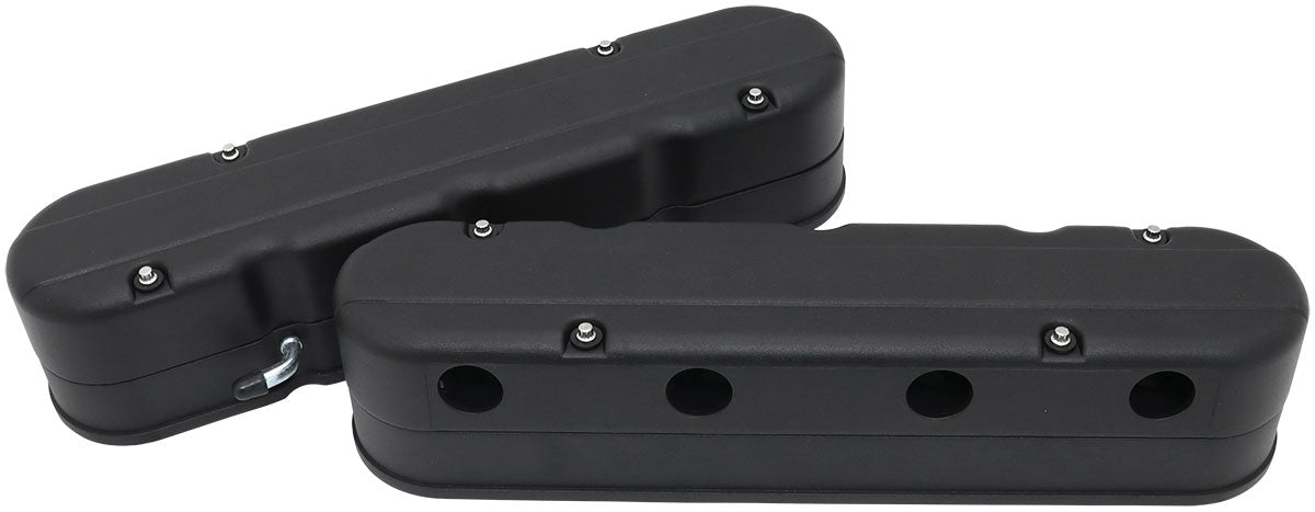Aeroflow AF77-5021BLK Gm LS 2 Piece Valve Covers Cast Tall Retro Smooth Black
