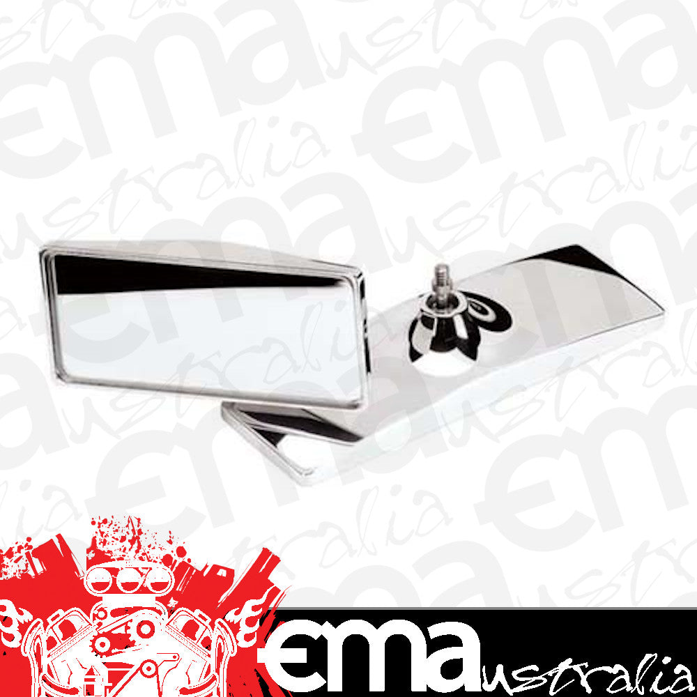 Billet Specialties BS73420 Large Rectangle Polished Aluminium Rearview Mirror